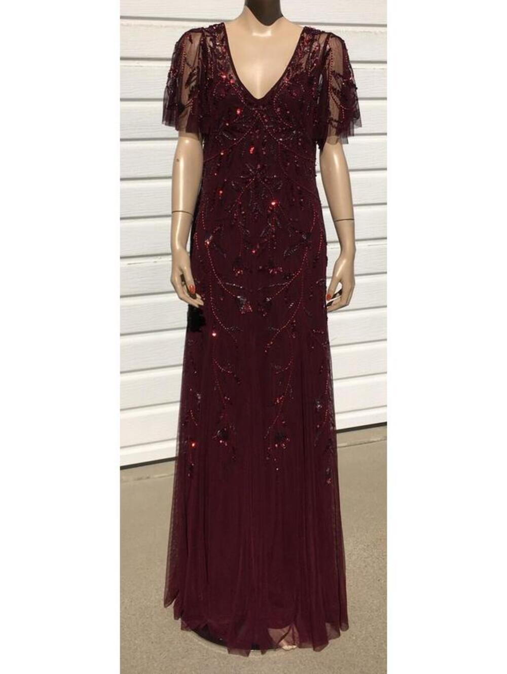 Vtg 90s Y2K Adrianna Papell Evening Gown Dress sz 10 Beaded Sequins Fairy NWT
